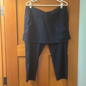 Coolibar Navy Skirted Swim Capris